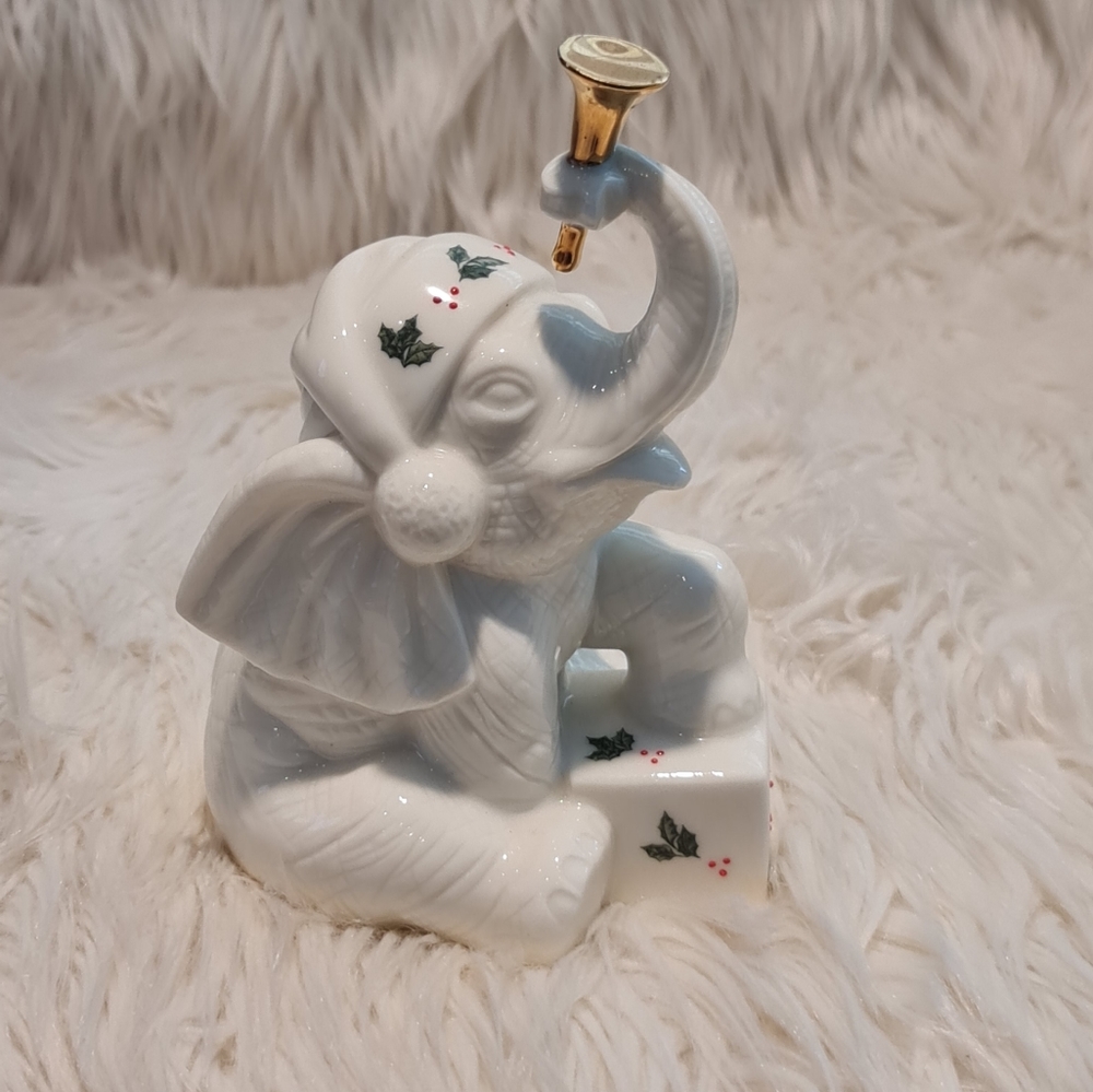 Baum Bros Formalities Ceramic Christmas Elephant Gold Horn